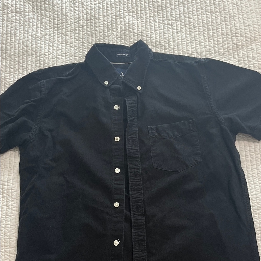 Men's Black Button-Down Shirt